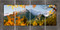 Longs Peak from Bear Lake four panel panoramic photograph by David Clack is mounted tile. 