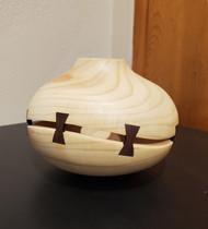 Sliced Hollow Form - Ash with Wenge Pewa by Dave Landers