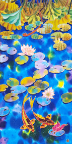 "Koi Fishes", Silk Painting by Yelena Sidorova