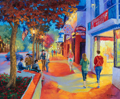 "Evening Street, Estes Park" Oil by Stan Sidorov 24x20