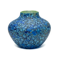 Hand blown glass "Native Vessel BL" by Thomas Spake 3 1/2" H x 4 1/2" W