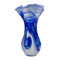 Large "Fluted Hand Blown Glass Vase" in Ocean Spray design by Dottie Boscamp 12" H x 8" W