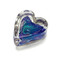 Small Hand Blown "Paperweight Heart" by Dottie Boscamp 1 1/2" H x 2 1/2" W x 2 1/2" D (Blue)