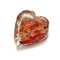 Small Hand Blown "Paperweight Heart" by Dottie Boscamp 1 1/2" H x 2 1/2" W x 2 1/2" D (Orange)