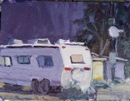 "Moonlight Camping" by Susiehyer, 6x8, Oil