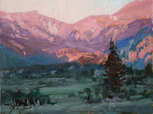 "First Light Moraine Park" by Susiehyer, 9x12, Oil