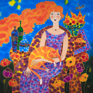"Orange Summer", Silk Painting  by Yelena Sidorova
