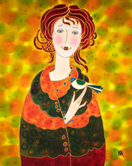 "The Bird", Silk Painting  by Yelena Sidorova