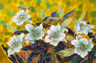 "Lillies", Silk Painting  by Yelena Sidorova