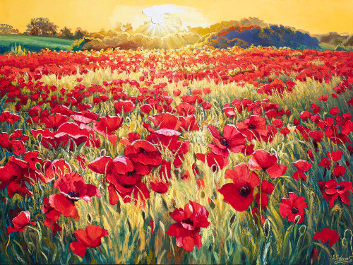 "Field of Poppies" by Stan Sidorov 48x36
