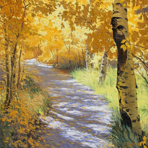 "Golden Autumn Path" by Stan Sidorov 20x20