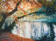 "Sunlight through the Foliage" by Stan Sidorov 24x18