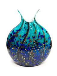 Hand Blown "Flat Vase CF Med Size" by Danny Polk Jr (Front)