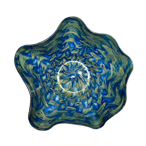 Hand Blown "Bowl Wavy OF" by Danny Polk Jr (Inside)