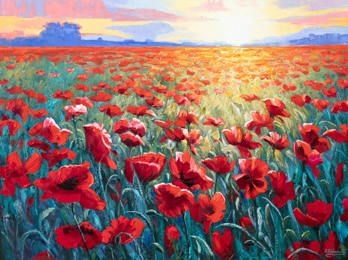 Field of Poppies II, 48x36, Oil