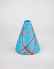 "Vase Small Chrysocolla Cone Red" hand blown glass by Scott Staats