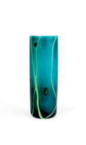 "Vase Small Cylinder Evergreen" hand blown glass by Scott Staats