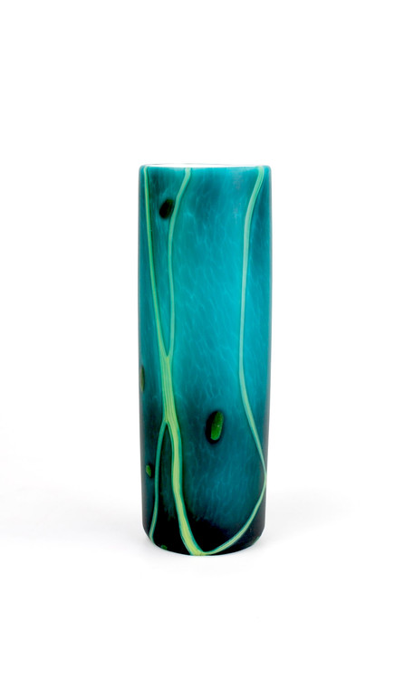 "Vase Small Cylinder Evergreen" hand blown glass by Scott Staats