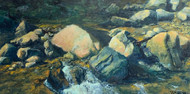 "Rock in Stream", Oil by Lyse Dzija