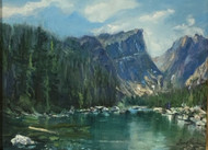 "Hallett Peak, Dream Lake, RMNP", Oil by Mary Landis