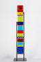 Medium Standing Totem in Spectrum by Hands On Art Glass. 4"x30", fused glass in a grey metal stand. Please call our galleries to see which pieces are currently on hand. 