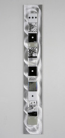 Wall Totem in Black and White by Hands On Art Glass. 2"x24", fused glass on aluminum. Please call our galleries to see which pieces are currently on hand. 