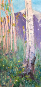"Summer's End" by Cindy Carrillo.  Oil on canvas. 15x30 inches