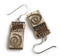 17W Classic Copper Swirl by Tessoro Jewelry, natural birchbark, recycled copper and hand hammered copper, sterling silver ear wires, 1" x 3/8".