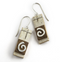 NOW2 Classic Nordic Swirl Earrings by Tessoro Jewelry, natural birchbark, hand hammered sterling silver, sterling silver ear wires, earrings measure 1 1/8" x 3/8". 