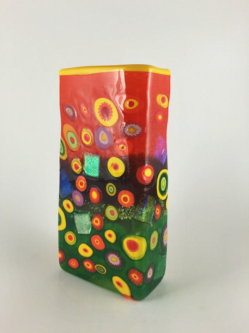 "Small Rectangle Vase in Citrus"  by Michael Maddy & Rina Fehrensen, Mad Art Studio
