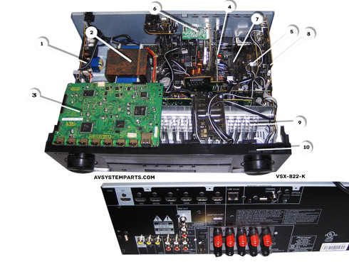 Pioneer VSX-822-k Parts:7020-07167-000-0s,SKP6503-50,MAC745e1ce8c3a