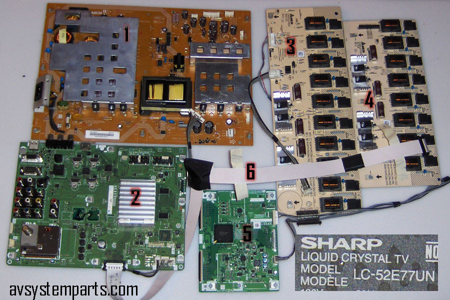 Sharp LC52E77UN TV PartsRDENCA336WJQZ,XE833WJ,RUNTKA528WJN1,XF331WJ