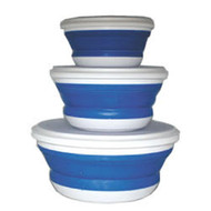 SET OF 3 Collapsible Containers With Lids Portable Camping Caravan Boat Fishing