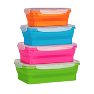 COLLAPSIBLE SET OF 4 RECTANGULAR CONTAINERS WITH LIDS