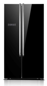 HELLER  Side by Side Fridge & Freezer 562 Litres with Black Glass Finish 