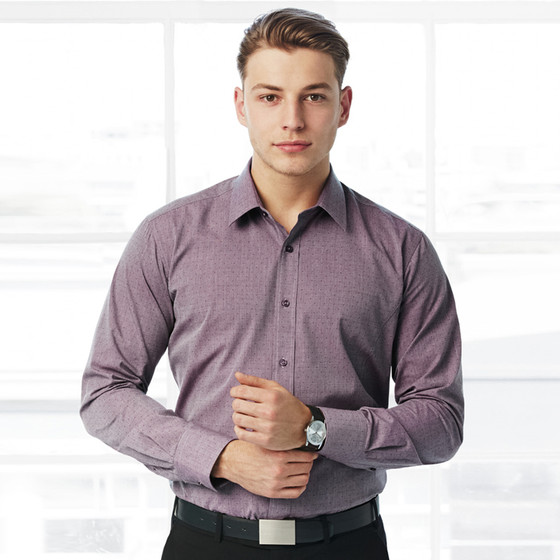 Mens Plum Trend Long Sleeve Shirt