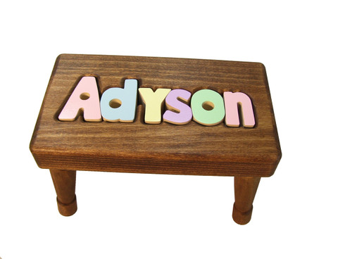 children's puzzle stool with name