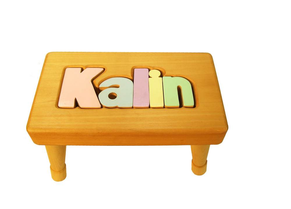 childrens wooden name stools