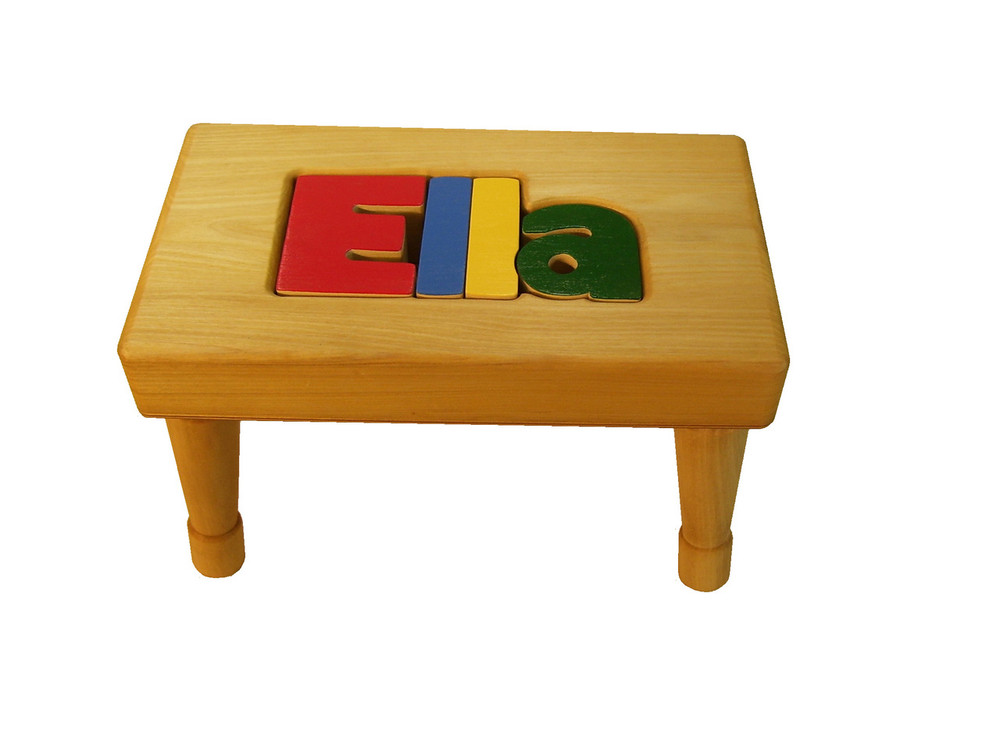 childrens wooden name stools
