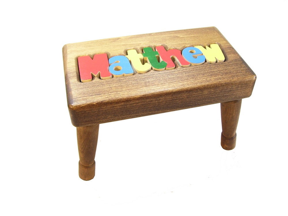 child's stool with name