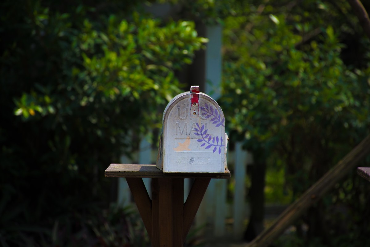 Decorated mailbox with natural background