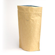 8oz Kraft Compostable Stand Up Pouch with Valve