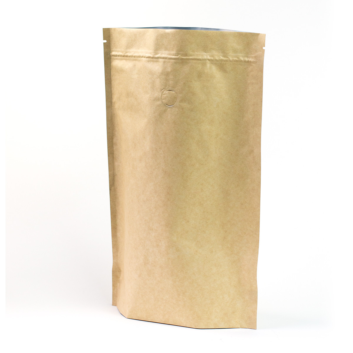 BAP 50 16 oz Kraft Stand Up Pouch with Valve for Coffee 
