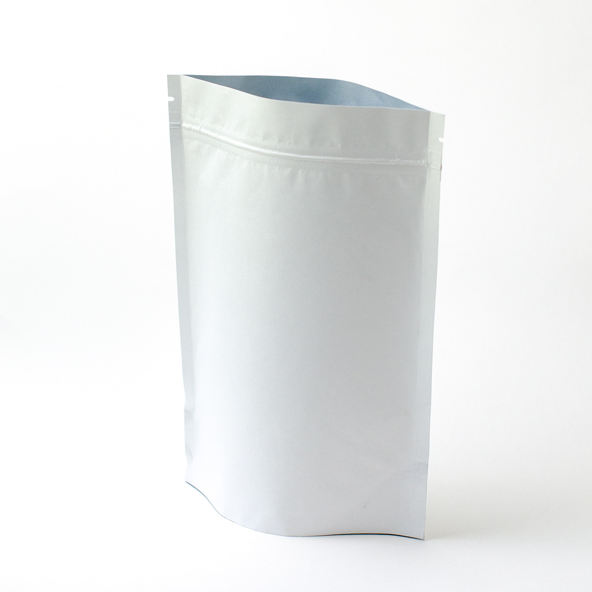 Compostable Stand Up Pouch with Zipper 8oz White