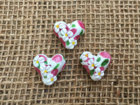1 | Daisy Heart Lampwork Glass Beads