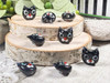Black Cat Glass Beads - measuring 15x13x7mm with 1-1.5mm vertical holes