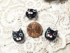 Black Cat Glass Beads - measuring 15x13x7mm with 1-1.5mm vertical holes