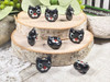 Black Cat Glass Beads - measuring 15x13x7mm with 1-1.5mm vertical holes