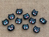 Black Cat Glass Beads - measuring 15x13x7mm with 1-1.5mm vertical holes