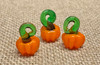 Orange Lampwork Glass Pumpkin Charms or Mini Decorations - Approx 11-14mm